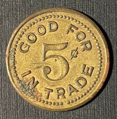 Good For Token Huntz's Grill Good For 5 Cents In Trade Token - Picture 2 of 2