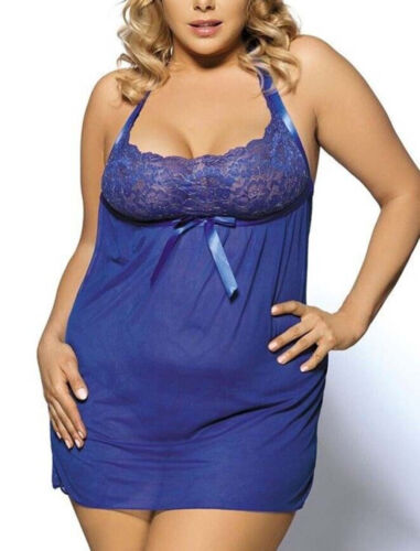 Sexy Damen-Dessous Spitzenkleid Unterwäsche Babydoll Nachtwäsche G-String in Übergröße - Bild 59 von 261