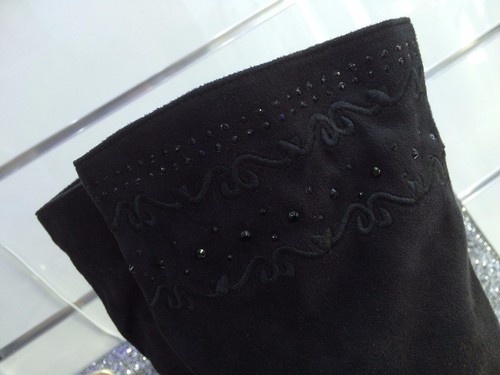 Magnificent Boot Black Rhinestone Black Very Sexy Woman Size 36 New Heel 9CM - Bild 4 von 5