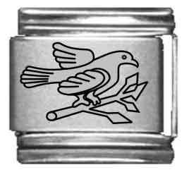 Clearly Charming Dove Laser Italian Charm - Picture 1 of 1