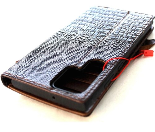 Genuine Leather case fo Galaxy s22 S23 S24 Ultra Wallet s21 s25 crocodile Sample - Picture 8 of 10