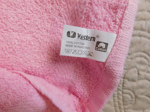 Hand Towel, Face towel Pink 100% Cotton 15" x 24" Set of 2 New with Tags - Picture 3 of 3