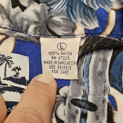 Vintage Tropical Graphic Pineapple Connection Mens Short Sleeve Button Up Large - Picture 4 of 9