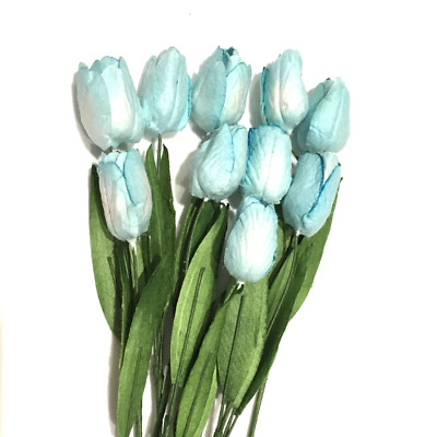 Light Aqua Maulbeere Papier Tulpen Kartenherstellung Basteln Verzierung Blumen Tul013