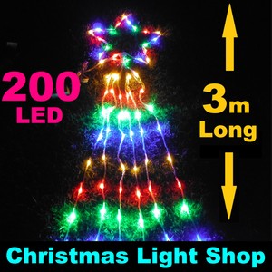 200 led multicolour waterfall star 3m strands shooting outdoor