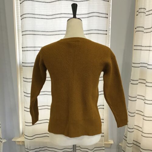 Aritzia Wilfred Free Women Size SM Tan Merino Wool Ribbed Knit Sweater Classic - Picture 5 of 11