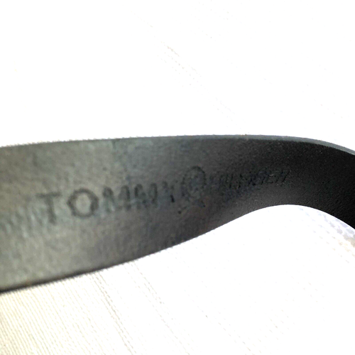 Tommy Hilfiger Hombre Cinturón 36 Negro Cuero Genuino Metal Gromit's Hebilla Grunge - Imagen 4 de 8