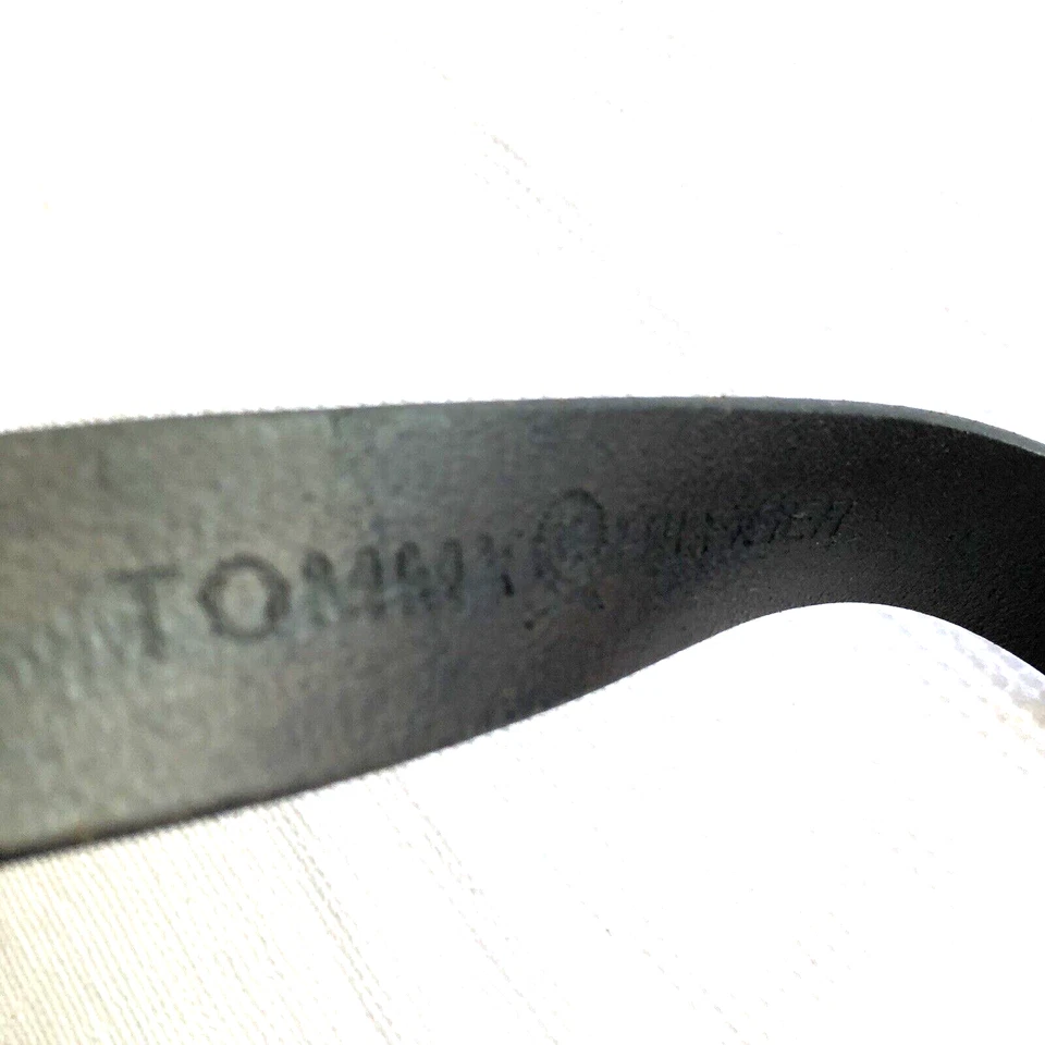 Tommy Hilfiger 男式皮带 36 黑色真皮金属格罗米特扣垃圾桶 — 第 4/4 张图片