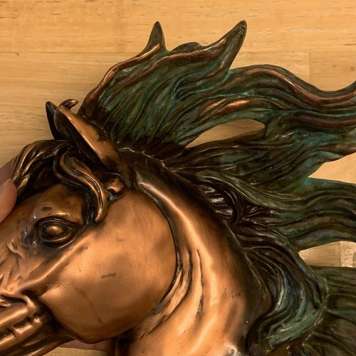 VINTAGE STUNNING DETAIL CAST BRONZE HORSE HEAD BUST SCULPTURE RESIN STATUE - Picture 7 of 24