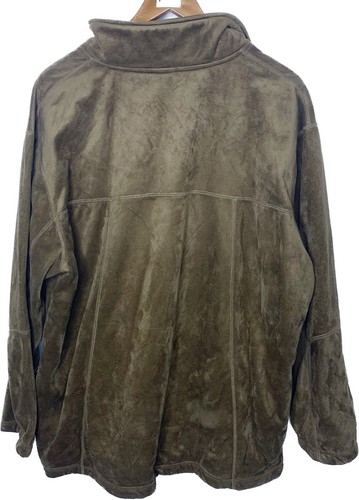 Vintage 90s quarter zip sweatshirt mens XXL yellow brown suede fleece - Picture 3 of 11