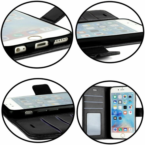 For iPhone 8 Leather Wallet Case With Gorilla Glass Screen Proector Flip Cover - Picture 8 of 12
