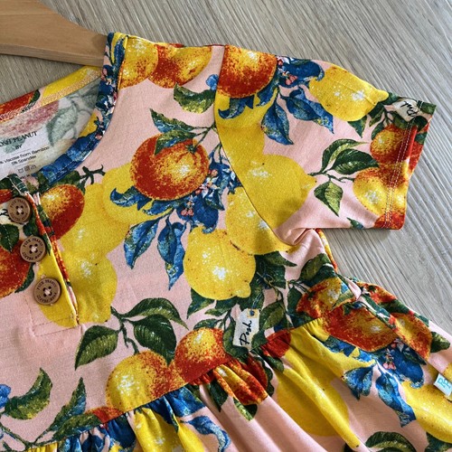 Posh Peanut 2 Pc Set Fruit Print Outfit Stretch Jersey Girls Tunic Shorts 7/8 Y - Picture 6 of 17