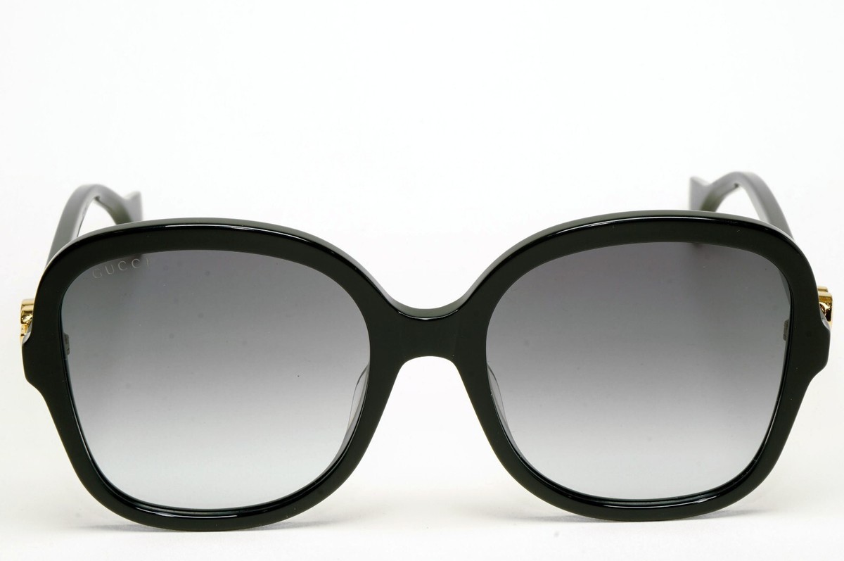 Gucci Sunglasses Oversized Grey Gradient Large Square Gold