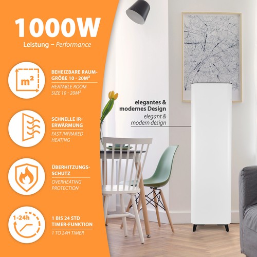 Calefacción por Infrarrojos Eléctrica Auxiliar Radiador Wifi Tuya App - Imagen 5 de 28