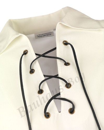 CAMISA JACOBITE GHILLIE KILT MARFIL talla 4X-GRANDE LUJO CABALLEROS USAR ESCOCESAS FALDAS ESCOCESAS - Imagen 2 de 5