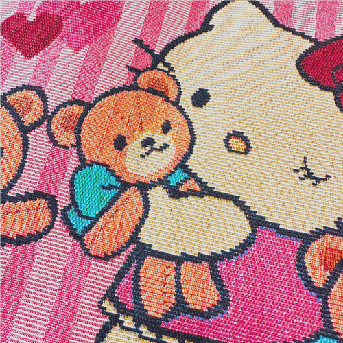Hello Kitty Embroidered Large Tote Shoulder Bag Jacquard Woven Womens Travel Bag - Picture 17 of 18