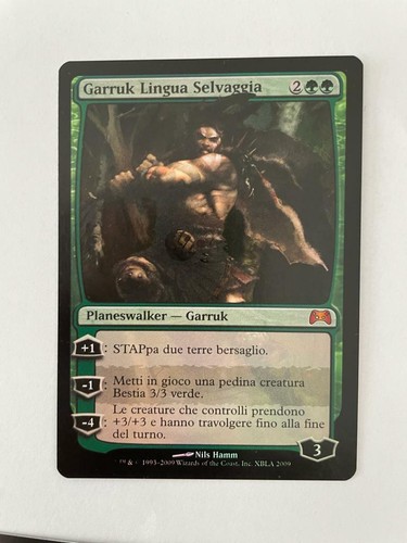 MTG ITALIAN PROMO FOIL GARRUK WILDSPEAKER MINT XBOX MAGIC THE GATHERING GREEN  - Picture 3 of 6