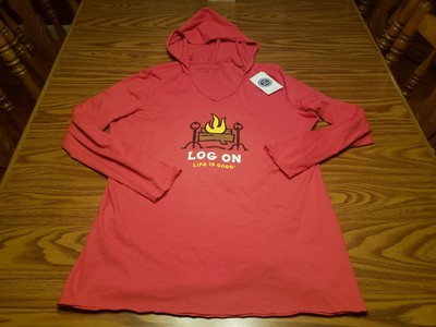 Hooded Red L/S T-shirt Hoodie Tee | eBay