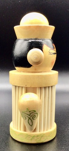 Unusual Wooden Doll in Kokeshi Style 3.75 inches tall Very Cool  - Picture 6 of 9