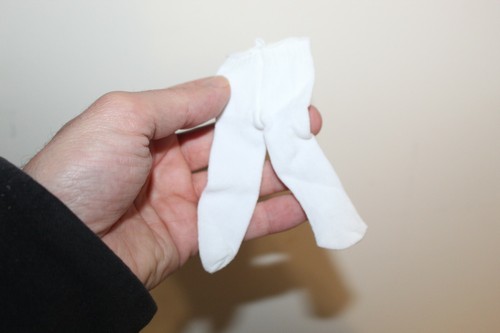 Vintage White Knit Tights fit 10" Doll Bright White - Picture 3 of 7