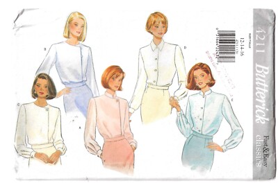 Butterick 4211 Work Blouse Shirt Size 12 14 16 Very Easy Sewing Pattern Uncut