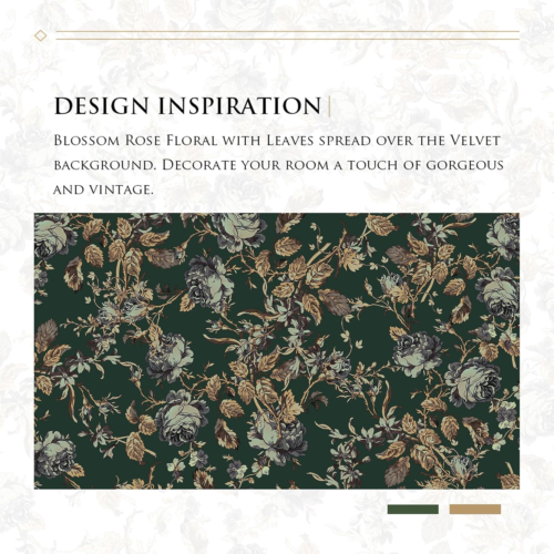 Green Velvet Waterfall Valance Curtain, Floral Print Vintage Home Decor Window T - Picture 7 of 12
