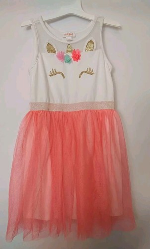 Cat & Jack white unicorn tulle sleeveless dress Small