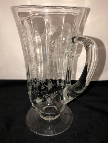 Fostoria CHINTZ CRYSTAL 10" - 48 0Z FOOTED PITCHER - Picture 3 of 3
