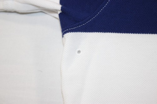 New The Nike Polo Shirt Men's Medium Cotton/Poly Mesh Short Sleeve Blue Striped - Picture 2 of 10