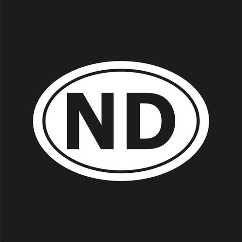 North Dakota ND Initialen Vinyl Aufkleber Fenster Oval ND Laptop Sticker - Bild 1 von 12