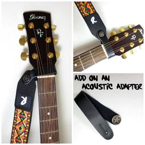 Blue Rose with Spider Web Guitar Strap - Web Guitar Strap- Blue Guitar Strap - Picture 8 of 9