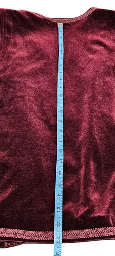 Vintage Act III Velour Vest Plum Open Front 80s USA ILGWU Womens 16 Braided Edge - Picture 11 of 11