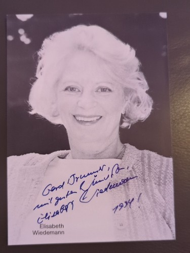 Elisabeth Wiedemann oryginalna podpisana karta z autografem, autograf, zmarła - Zdjęcie 1 z 2
