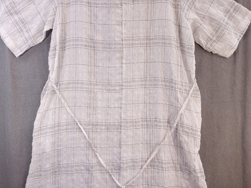 Celmia Collection dress Women 5 XL off white Linen very lightweight Plaid - Picture 19 of 20