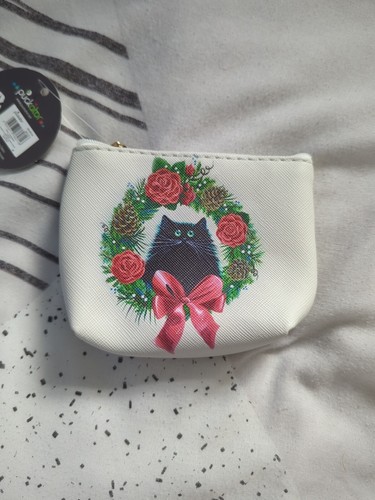 Cat Money Purse White Background Wreath Coins Gift Christmas Birthday Home Bow - Picture 20 of 24