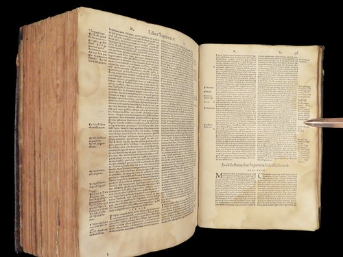 1545 FAMED Estienne BIBLE Zurich Vulgate Vatablus Biblia Pentateuch Torah RARE - Picture 22 of 23