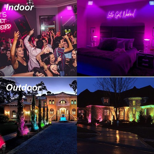 Outdoor 6PCS LED RGB Color Spotlights Landscape Lights Garden Pathway Wall Lamps - Picture 10 of 11