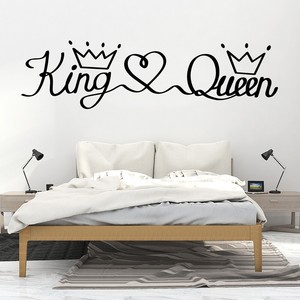 Details About For Kids Bedroom Hone Decoration Fashion King Queen Letter Pattern Wall Stickers