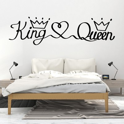 For Kids Bedroom Hone Decoration Fashion King Queen Letter Pattern Wall Stickers Ebay