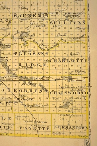 ca 1876 LIVINGSTON COUNTY Illinois Map Pontiac Chicago & Paducah RR Atlas Map - Picture 6 of 10