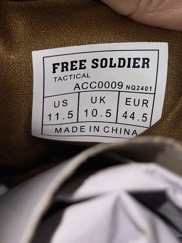Free Soldier ACC0009 Mens Brown Mid Calf Lace Up Tactical Combat Boots Size 11.5 - Picture 9 of 11