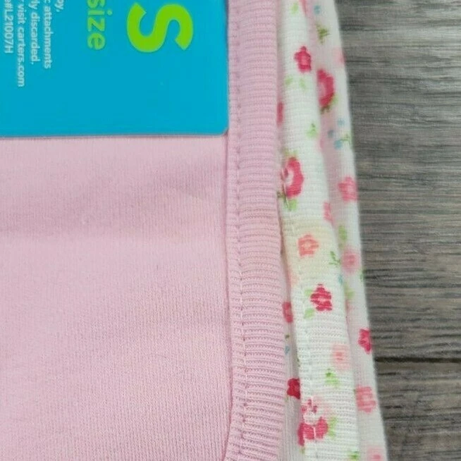 Paquete de 3 paños florales vintage Carter's rosa Sweetie corazón para bebé niña Foto 2 de 3