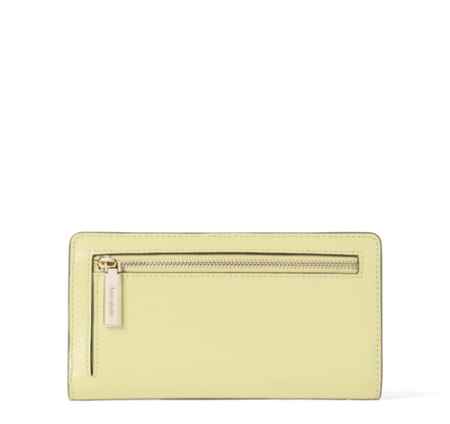 Kate Spade Staci große schmale faltbare Geldbörse aus Leder Zitrone Fondant WLR00145 - Bild 2 von 4