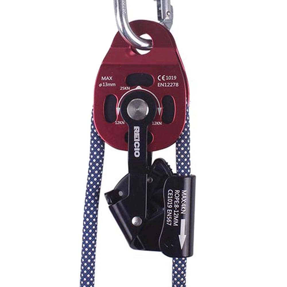 Rock climbing heavy lift pulling prusik rope pulley rescue device equipment gear