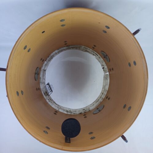 Ludwig 16x16"Mahogany Stain Floor Tom Drum Blue/Olive Vintage 70s 6Ply Maple USA - Picture 13 of 15