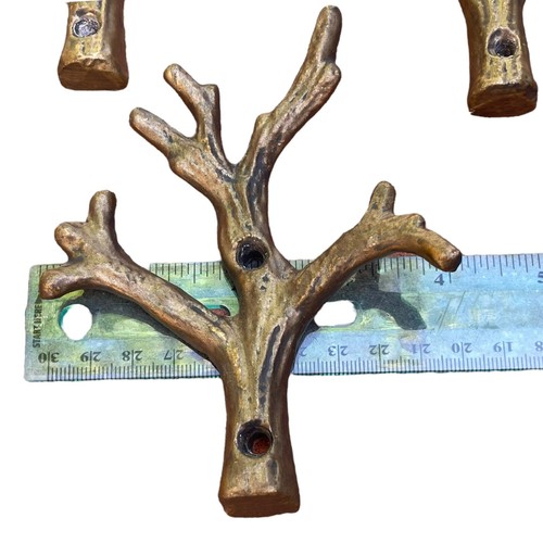 5x Antler Hooks Metal Wall Hangers Deer Drawer Pull Hat Towel Keys Camp Cabin - Picture 3 of 3