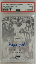 2018 MICHAEL GALLUP ROOKIE DRAFT AUTO PANINI LUMINANCE PSA 9   GEM!