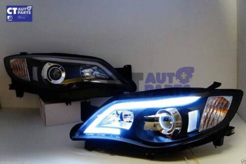Black LED DRL Projector Headlights for 08-13 Subaru Impreza RS WRX Sti G3 - Picture 10 of 13