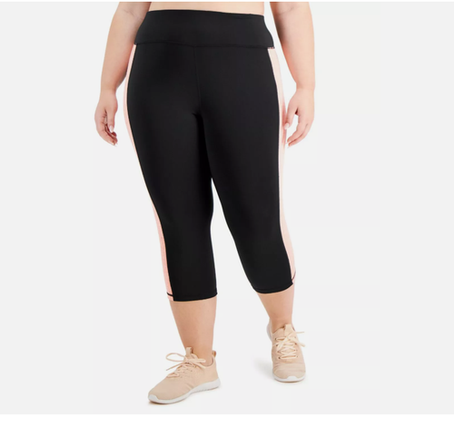 Ideology  Womens Activewear Plus Size Colorblock Capri Leggings, 3X - Picture 1 of 2