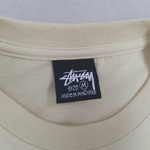 T-shirt uomo manica lunga Stussy taglia M girocollo 100% cotone top pullover panna - Foto 4 di 18
